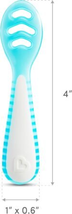 Munchkin Gentle Dip Baby Spoons for Self Feeding and Baby Led Weaning, 3 Pack, Blue/Green - Image 6