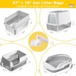 Cat Litter Box Liners 20 Count, 37”x18” Large Cat Litter Bags for Stainless Steel Sifting Litter Box and Automatic Cat Litter Box, Extra Thick Drawstring Litter Liner - Image 8