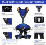 Fall Protection Full Body Safety Harness 5pt Roofing harnesses Aluminum O-Rings 8”Thick Back Support Belt Construction With Reflective Strips OSHA/ANSI Compliant - Image 5