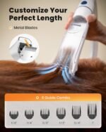 Oneisall 8 in 1 Dog Vacuum & Dryer for Shedding Grooming, Pet Clippers With Metal Blades, Adjustable Speed and Temperature Control Blower - Image 5