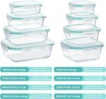 Vtopmart 8 Pack Glass Container Food Storage, Glass Meal Prep Containers with Lids, Airtight Lunch Boxes with Leak Proof Locking Lids, for Microwave, Oven, Freezer and Dishwasher, Green - Image 3