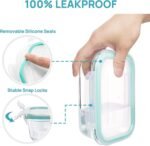 Vtopmart 8 Pack Glass Container Food Storage, Glass Meal Prep Containers with Lids, Airtight Lunch Boxes with Leak Proof Locking Lids, for Microwave, Oven, Freezer and Dishwasher, Green - Image 4