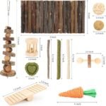 Hamster Cage Accessories, 12 Different Chew Toys for Guinea Pig, Chinchillas, Gerbils, Mice, Rats, Mouse, Rabbit, Bunny Hideout Seesaw, Natural Molar Tools - Image 6