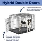 MidWest Homes for Pets Ovation Double Door Medium Folding Metal 76.2cm Long Dog Crate with Divider Panel, Floor Protecting Feet, Leak-Proof Dog Pan, Medium Dog, Black, Model 1930DD - Image 5