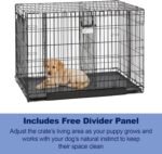 MidWest Homes for Pets Ovation Double Door Medium Folding Metal 76.2cm Long Dog Crate with Divider Panel, Floor Protecting Feet, Leak-Proof Dog Pan, Medium Dog, Black, Model 1930DD - Image 7