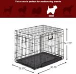 MidWest Homes for Pets Ovation Double Door Medium Folding Metal 76.2cm Long Dog Crate with Divider Panel, Floor Protecting Feet, Leak-Proof Dog Pan, Medium Dog, Black, Model 1930DD - Image 8