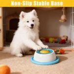 Dog Cat Licks Toys for Liquid Food, Anxieties Relief Slow Feeder Dog Lick Ball Treat Dispenser, Non-Slip Licking Bowl Enrichment Toys to Keep Them(Blue) - Image 7