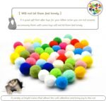 50PCS Cat Toys Balls 3CM,Soft Colorful Cat Balls Cat Pompoms Ball Cat Chew Toy Kitten Pet Toy,Cat Treat Ball Plush Scratching Balls Toy Interactive Pet Supplies for Cat Kittens Dog - Image 4
