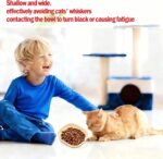 4 Pcs Cat Food Bowl Sets, 5.8 in Wide Shallow Bowl Food Dish for Relief Whisker Fatigue, Plastic Pet Plate Cats Wet Feeding Dish or Plate for Kittens and Short Legged Cat (Beige,Pink,Yellow,Green) - Image 3