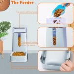 Automatic Pet Feeder Small&Medium Pets Automatic Food Feeder and Waterer Set 3.8L, Travel Supply Feeder and Water Dispenser for Dogs Cats Pets (Light Gray) - Image 4