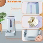 Automatic Pet Feeder Small&Medium Pets Automatic Food Feeder and Waterer Set 3.8L, Travel Supply Feeder and Water Dispenser for Dogs Cats Pets (Light Gray) - Image 5