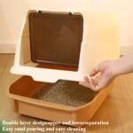 Fully Enclosed Cat Litter Box with Lid - Splash-Proof and Leak-Proof, High Edges, Odorless Design, Easy Installation and Cleaning, 20.5" L X 14.2" W X 13.4" H (Black) - Image 4