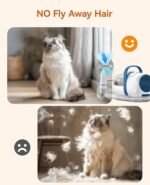 oneisall 6 in 1 Cat Grooming Vacuum & Cat Grooming Kit,50dB Low Noise Cat Grooming Vacuum with Electric Clippers,Cat Vacuum Brush for Shedding Grooming with 1.5L Dust Cup, White - Image 7