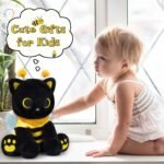 Cat Plush Toy, 8inch Kawaii Black Cat Plush with Honeybee Outfit Costume, Valentines Day Gift for Her Him, Soft Huggable Plushies Toy for Kids Birthday Gifts - Image 6