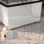 PawHut Hamster Cage with Accessories, Portable Small Animal Cage Includes Detachable Bottom, Ramp, Platform, Food Bowl, Water Bottle, 22" x 17" x 22" - Image 5