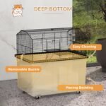 PawHut Hamster Cage with Accessories, Portable Small Animal Cage Includes Detachable Bottom, Ramp, Platform, Food Bowl, Water Bottle, 22" x 17" x 22" - Image 7