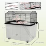 PawHut Hamster Cage with Accessories, Portable Small Animal Cage Includes Detachable Bottom, Ramp, Platform, Food Bowl, Water Bottle, 22" x 17" x 22" - Image 8