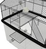 PawHut Hamster Cage with Accessories, Portable Small Animal Cage Includes Detachable Bottom, Ramp, Platform, Food Bowl, Water Bottle, 22" x 17" x 22" - Image 9