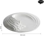 Country Style Fusion Cuisine Tableware Ceramic Western Food Flat Plate Hotel Cold Dish Platter Suitable for Kitchen and Microwave(Large) - Image 3
