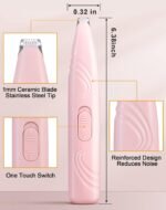 LEYOUFU Dog Paw Trimmer for Grooming, Cordless Electric Small Pet Grooming Clippers Hair Trimmer for Dogs Cats, Low Noise for Trimming Pet's Hair Around Paws, Eyes, Ears, Face, Rump (Pink) - Image 6