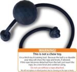 K9 Ops Dog Ball on a Rope Tug Toy - Rubber Fetch Training Reward - Large Dogs Durable Indestructible Chewers Pitbull Dobermann Rottweiler Shepherd (Coal Black - Black Rope) - Image 3