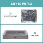 Orthopedic Dog Bed for Large Dog, XL Pet Couch for Extra Dog, Big Supportive Foam Bolster Sofa with Waterproof Lining Cover, Anti-Slip, Washable, U Shaped, 107x76x19cm, Grey - Image 10