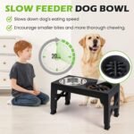 Elevated Round Slow Feeder Dog Bowls, Adjustable 3.15-12.2 in (8-31cm) Raised Dog Feeder with 2 Rust-Resistant Stainless Steel Bowls, Non-Slip & Dishwasher Safe for Small/Medium/Large Dogs - Image 4