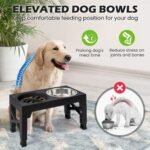 Elevated Round Slow Feeder Dog Bowls, Adjustable 3.15-12.2 in (8-31cm) Raised Dog Feeder with 2 Rust-Resistant Stainless Steel Bowls, Non-Slip & Dishwasher Safe for Small/Medium/Large Dogs - Image 5