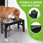 Elevated Round Slow Feeder Dog Bowls, Adjustable 3.15-12.2 in (8-31cm) Raised Dog Feeder with 2 Rust-Resistant Stainless Steel Bowls, Non-Slip & Dishwasher Safe for Small/Medium/Large Dogs - Image 7
