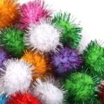 70pcs 3.5cm Glitzy Tinsel Sprayed Pompoms Balls Cat Toys - Image 6