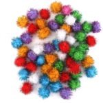 70pcs 3.5cm Glitzy Tinsel Sprayed Pompoms Balls Cat Toys - Image 7