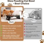 Raised Dog Bowl & Raised Cat Food Bowl，Elevated Raised Cat Bowl Stand with 2 Stainless Steel Cat Bowls, Anti-Vomit Pet Bowl Food Dish for Small Medium Dogs, Indoor Cats and Puppies (Black) - Image 5