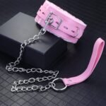 MILACOLATO 1PCS Plush Leather Collars Choker with Chain Detachable Leash Rope Cosplay Couple Jewelry for Women Men - Image 4