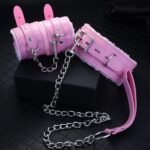 MILACOLATO 1PCS Plush Leather Collars Choker with Chain Detachable Leash Rope Cosplay Couple Jewelry for Women Men - Image 7