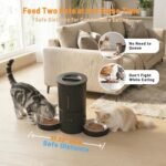 WiFi Dual Automatic Cat Feeder 2 Cats with APP Control,Programmable for 6 Meals/Day,4.2L Large Capacity Dry Pet Food Dispenser for 12 Portions/Meal,Dual Power (Black, Dual Bowls+WiFi) - Image 4