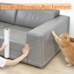 Cat Scratch Protector Set, 15.7" x 196.9" Self-Adhesive Cat Couch Scratch Protector. Mice Tail Cat Wand, 2 Mouse Toy with 20 Twist Pins, Cats Gift Transparent DIY Cutting Anti Scratch Furniture - Image 7
