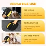 2026 Upgrade Pet Hair Removal Gloves, Electrostatic Gloves Pet Hair Reusable Cat Dog Grooming Glove, Electrostatic Remover Mitt for Dogs, Cats & Horses with Long and Short Hair Fur (Black, 2 Pack) - Image 8