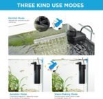 Internal Fish Tank Filter, 3W Adjustable Water Flow Submersible Aquarium Filter Pump for 5~10 Gallon Freshwater Saltwater, 2 Mode Aeration & Rainfall, TE-100(50GPH) - Image 4
