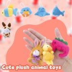 56 Pcs Mini Plush Animal Toys, Soft Cute Stuffed Animal Toy Bulk Keychain Decoration for Students Kids Prize Box, Easter Egg Stuffer, Claw Machine, Party Favor, Goody Bag Basket Filler - Image 3
