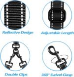 PetBonus Double Dog Leash, No Tangle Dual Leash, Reflective Walking Training Lead, 4 Comfortable Padded Handles for 2 Dogs with Collapsible Bowl and Waste Bags (Black, Large) - Image 5