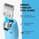 Professional Dog Clippers for Grooming - 2 Speed Pet Grooming Kit for Thick Curly Matted Coats - Low Noise Heavy Duty Cordless Hair Trimmer with Detachable Metal Blade for Animal/Pet/Horse - Image 6