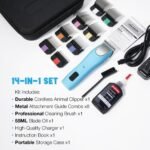 Professional Dog Clippers for Grooming - 2 Speed Pet Grooming Kit for Thick Curly Matted Coats - Low Noise Heavy Duty Cordless Hair Trimmer with Detachable Metal Blade for Animal/Pet/Horse - Image 8