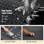 Veehoo Raised Dog Bed XL, Elevated Pet Cot with Guardrail & Slope Headrest, Durable Breathable Teslin Mesh Dog Cot, Washable Pet Bed with Non-Slip Feet for Indoor & Outdoor, 120×81cm, Black - Image 6