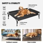 Veehoo Raised Dog Bed XL, Elevated Pet Cot with Guardrail & Slope Headrest, Durable Breathable Teslin Mesh Dog Cot, Washable Pet Bed with Non-Slip Feet for Indoor & Outdoor, 120×81cm, Black - Image 7