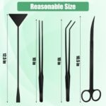 Aquarium Aquascape Tools Kits, 4 in 1 Anti-Rust Aquatic Plant Aquascaping Tool Stainless Steel Black Tweezers Scissors Spatula for Aquarium Tank Clean Aquascape Tools Sets - Image 3
