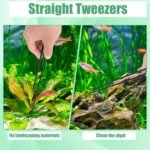 Aquarium Aquascape Tools Kits, 4 in 1 Anti-Rust Aquatic Plant Aquascaping Tool Stainless Steel Black Tweezers Scissors Spatula for Aquarium Tank Clean Aquascape Tools Sets - Image 5