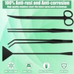 Aquarium Aquascape Tools Kits, 4 in 1 Anti-Rust Aquatic Plant Aquascaping Tool Stainless Steel Black Tweezers Scissors Spatula for Aquarium Tank Clean Aquascape Tools Sets - Image 8