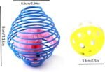 5Pcs Cat Spring Balls, Stretchable Cat Spring Toy Balls Interactive Caged Rats Rolling Cat Balls Cat Toys, Comes with 2 jingle bell balls, for Indoor Cats Playing(Random color) - Image 3
