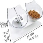 Cat Bowl with Raised Stand,Detachable and Transparent Double Cat Food Bowl,15° Tilted Cat Bowls Stress-Free Suit for Cats Small Dogs (White) - Image 7