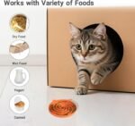 Slow Feeder Cat Bowl, Easy to Clean Silicone Bowl, Ideal for Dry and Wet Food (Orange and Cyan) - Image 4